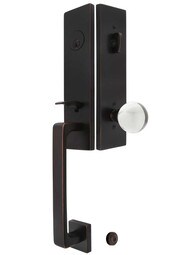Davos Entry Door Set with Choice of Interior Knob or Lever with Bristol Knob in Oil-Rubbed Bronze.
